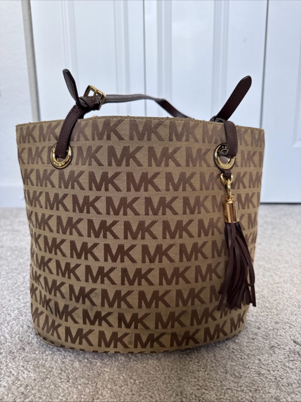 Michael Kors Signature Logo Tassel Bag w/ Leather Straps